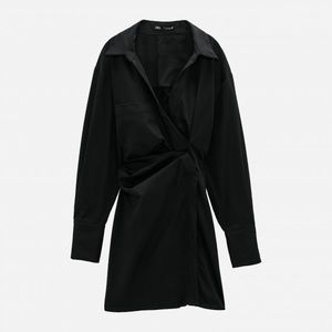 NWT Zara Poplin Wrap Dress 7385/377